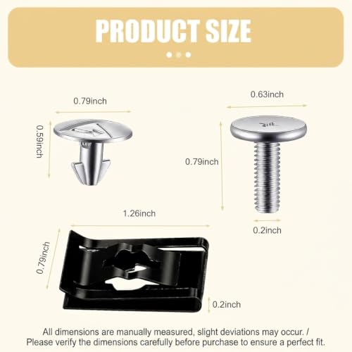 14PCS Lower Engine Cover Pin Screws, Radiator Access Splash Shield Bolt Fastener Clip Hardware Kit, OEM#90674-TY2-A01, Radiator Engine Access Cover Pin Clip, Compatible with Civic CRV Acura