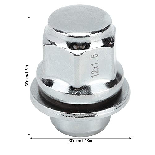 Aramox Wheel Nut, Steel Tyre Tire Nuts Car Wheel Rims Tires Nuts Fit for 2001-2016 Silver