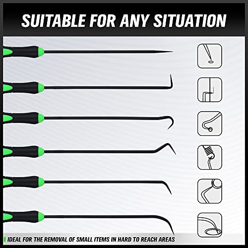 Bundled products-2 items: 6-piece Pick and Hook Set, Pick Tool Set for Car Auto & 16-piece Punch and Chisel Set, Including Taper Punch, Cold Chisels, Pin Punch, Center Punch