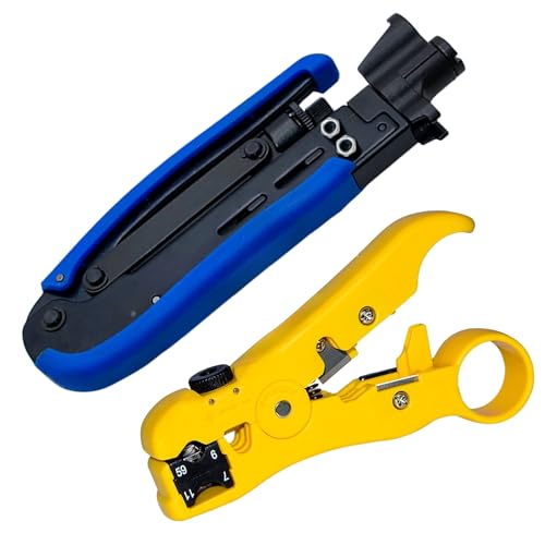 Gaobige Coax Cable Crimper Kit, RG6 RG59 RG11 Coaxial Compression Tool