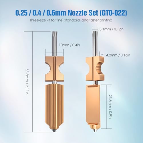 Nozzle Kit for Flashforge AD5X, 0.25mm / 0.4mm / 0.6mm Nozzles with Silicone Socks & Nozzle Wipers, 3D Printer Accessories 0.25/0.4/0.6 mm