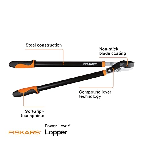 Fiskars 28" Power-Lever Garden Bypass Loppers, 1.75" Cut Capacity 28" Lopper