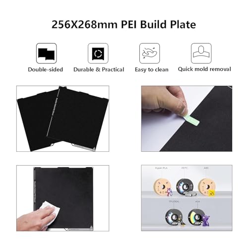 Double Side Black PEI Build Plate for Anycubic Kobra 3, 3D Printer Dual Side Textured PEI Print Bed Platform for Kobra 3, Kobra 3 Combo 3D Printer Platforms Double Black PEI