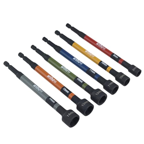 Wiha Magnetic Nut Setter Set, 12-Piece SAE and Metric, Impact Rated