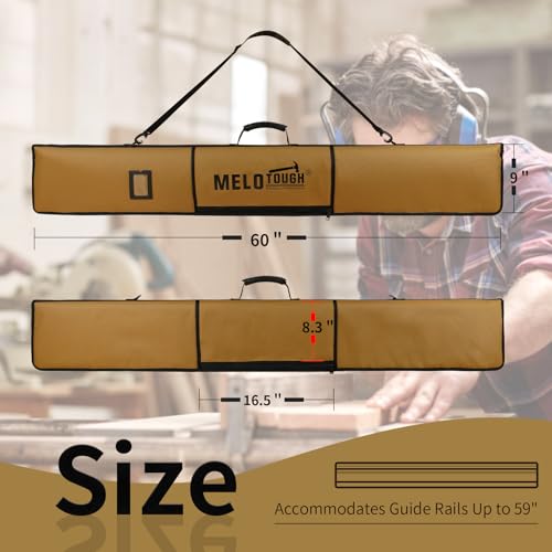 MELOTOUGH Small Tool Pouch with Belt Clip,Small Tool Holder Pouch, Min Work Organizer Tool Holster and Knife Holder,Track Saw Guide Rail Bag Padded Protection for Saw Guide Rail up to 59"(Khaki)