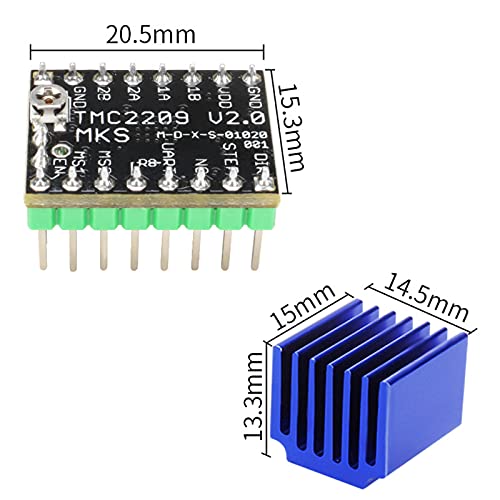 DEWIN Stepper Motor Driver, 5 Pairs MKS TMC2209 Stepper Motor Driver Stepsticks for 3d Printer Accessories Ultra Silent
