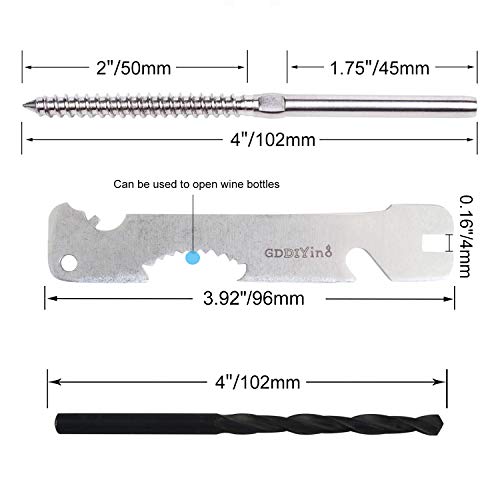 60‑Pack 316 Stainless Steel Swage Lag Screws for 1/8" Wire Rope