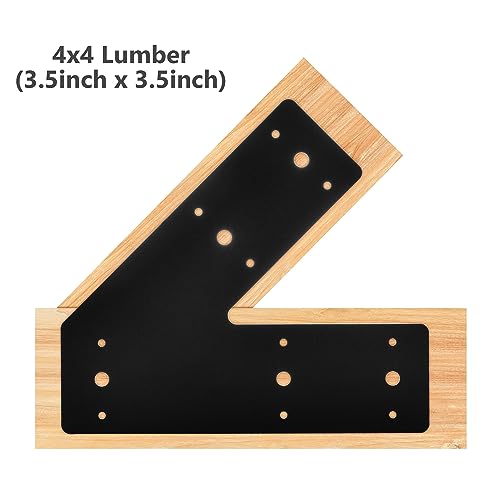 Sihnman 45 Degree Angle Flat Bracket (2 pc) with Powder Coating as Mending Plate, Angled Brackets, Knee Plate, and Leg Bracket for Truss and Framing. Great for Outdoor and Indoor