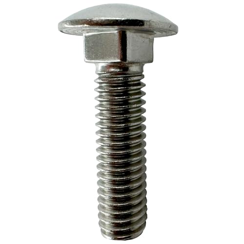 (25) 3/8-16 x 1.5”- 304 (18-8) Grade Stainless Steel Carriage Bolts Screws Dome Head Nuts & Washers Included for Trailer Deck Floors headboards-Rust Resistant by BRAUNY BOY- Qty (25) 25 Pack