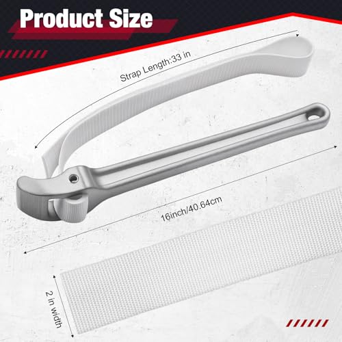 Lasnten 16 Inch Oil Filter Strap Wrench for Plumbing Adjustable Pipe Wrench