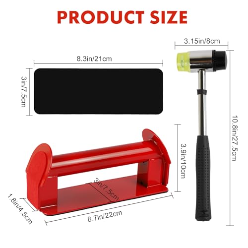 Heavy-Duty Iron Suction Cup Floor Gap Repair Tool Kit — Features a Silent Design and Includes One Rubber Mallet and Two Reusable Adhesive Pads. CompatibleWith a Wide Range of Flooring Materials