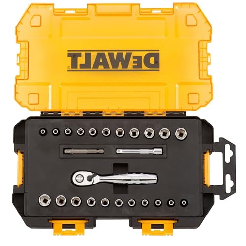DEWALT Drive Socket Set, SAE/Metric, 1/4-Inch Drive, 25-Piece (DWMT73805)