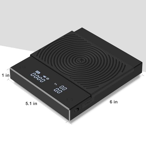 TIMEMORE Black Mirror Basic 2 Coffee Scale, Pour-Over Drip Scale with Water Flow Rate and Timer Function, Free Switching of Ounce/kg Units, Digital Scale for Kitchen/Baking/Cooking Basic 2.0 Black