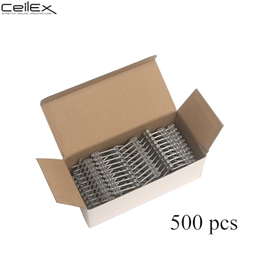 500x Collated Concrete Nails 1-1/2 Inch (38mm) for Hilti BX 4 (BX4) Cordless Concrete Nailer, B4 MX Collated Strip, Full Round Head Hardened Steel Pins for Metal Track, Drywall & Concrete 1 1/2'' (38mm) 500