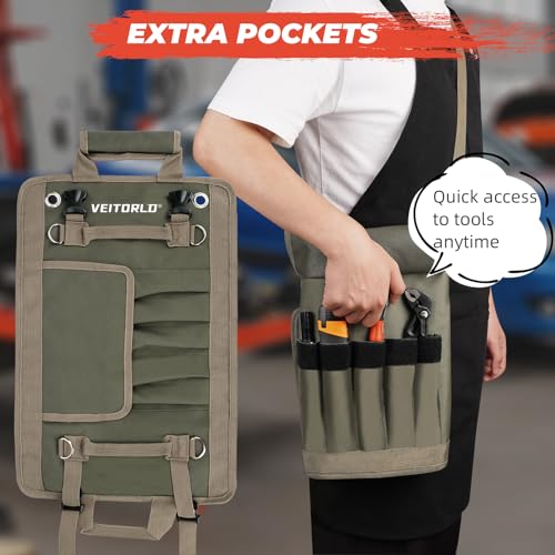 Tool Roll Up Bag, Gifts for Men Dad Husband Him Christmas, Mens Stocking Stuffers, Portable Tools Box Storage for Men