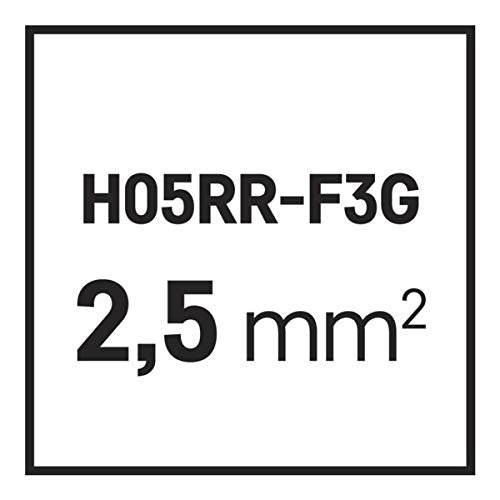 EMOS S03430 Iron Connection Cable, 3 m Cable / Connection Cable / Schuko Iron Cable Made of Rubber, 3 x 2.5 mm, H05RR-F, Black Single