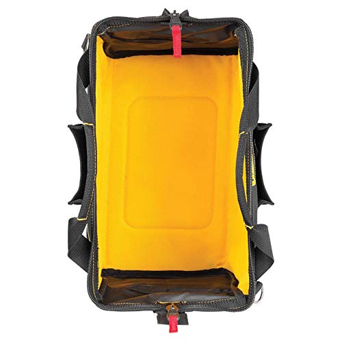 CAT 16-Inch Pro Wide Mouth Tool Bag, 14 Pockets for Tool Storage and Organization, Premium 1680D Water-Resistant Polyester Weave, Adjustable Shoulder Strap - 980206N 16 Inch