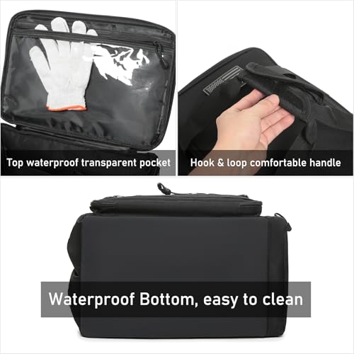 15-Inch Tool Bag, Multi-Purpose Tactical Work Tote & Range Organizer with Shoulder Strap, for Electricians, Handymen, Carpenters & Shooting Range Use (Black) Black