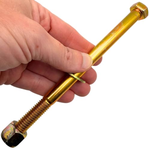 1/2"-13 x 7 Grade 8 Hex Bolts (4-Pack) with Washers and Nuts SAE J429 High-Strength Coarse Thread Fasteners for OEM, MRO & Industrial Applications | 7.0" Yellow Zinc Plated Bolts, Washers, Nuts 4