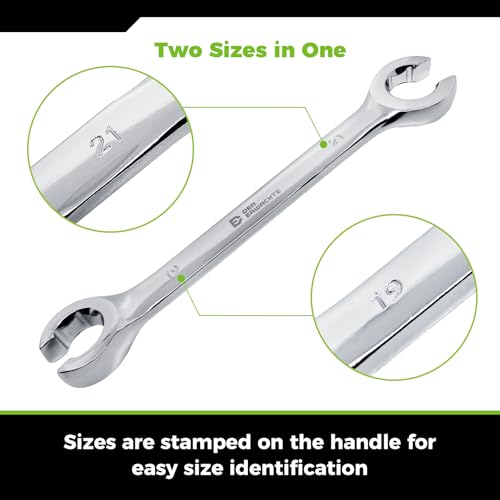 Der Erwachte Flare Nut Wrench Set, Standard & Metric, 10-Piece Silver 10PC SAE&Metric(Flare Nut)