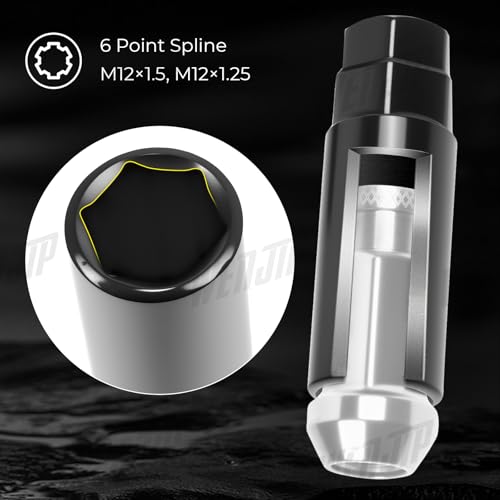 20pcs Silver Cold Forged Steel 12mm*1.5 Lug Nuts Extended Tuner Wheel Nuts Modified Nuts Open End Compatible with Various Types of Vehicles 12x1.5 20