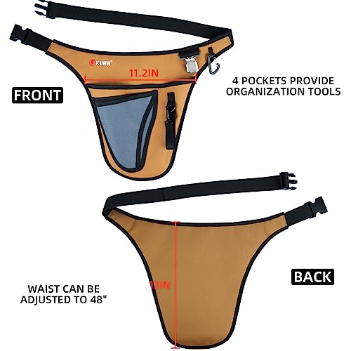 KUNN Garden Tool Waist Belt - 4 Deep Pockets Tool Apron for Women Men,Utility Pouch + 5 Gallon Bucket Tool Organizer 18-Pocket Heavy-Duty Bucket Caddy