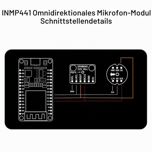 Pack of 3 INMP441 Omnidirectional Microphone Module 24 Bit I2S Interface Digital Output Compatible with ESP-32 Arduino