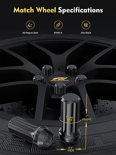 MIKKUPPA 24PCS M14x1.5 Lug Nuts & 1/4oz Wheel Weights