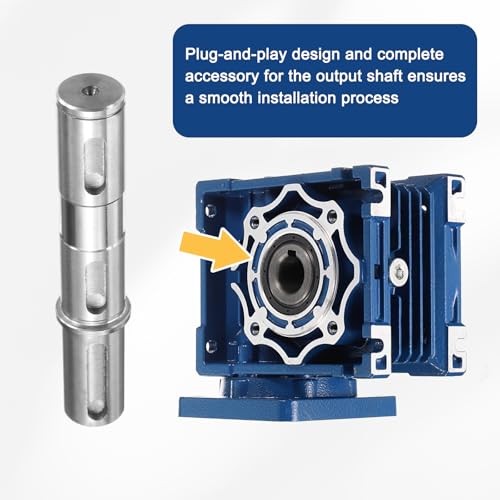 sourcing map Output Single Shaft, 25mm Diameter, 153mm Length, Low Noise Alloy Steel Output Shaft with Gaskets S Ring Corner Pin for NMRV050 Worm Reducer