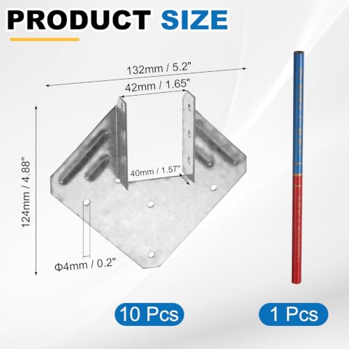 uxcell 10 Pcs Joist Hanger, 2"x6" Galvanized Steel Double Shear Face Mount Joist Hanger Brackets for Rafter, Wood Construction, Connector for Roof, Deck, Ceiling Joists, 1.65" Inner Width