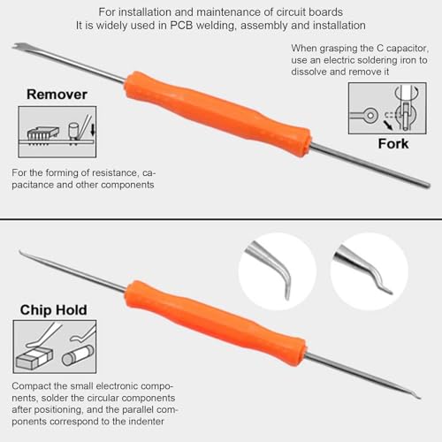 Circuit Board Welding Tool Set, 6-Piece PCB Metal Soldering Aid Repair Kit for Circuit Boards, Precise Welding Tool Set, Assist Tools for Repairing, Installing, Disassembling, Cleaning