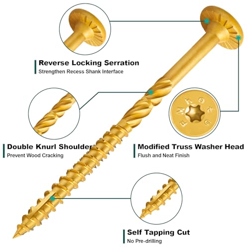#14 x 6 Inch Wood Structural Lag Screws #14 x 6" Yellow 54