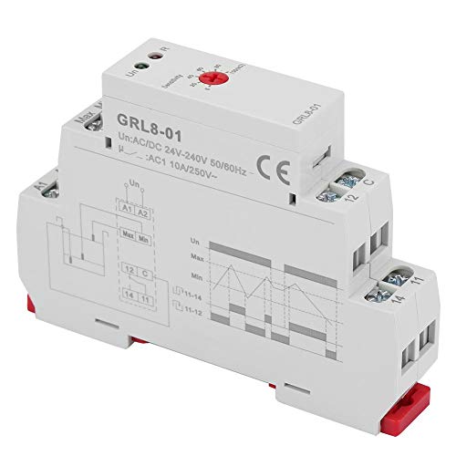 Water Level Relay GRL8-01 Liquid Level Control Water Level Controller AC/DC 24V-240V (50-60Hz), 35mm DIN Rail