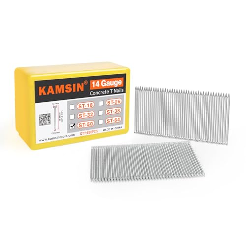 14 Gauge ST50 Concrete T Nails 800PCS/BOX, 2'' (50mm) with ST25 1"(25mm) 800PCS/BOX