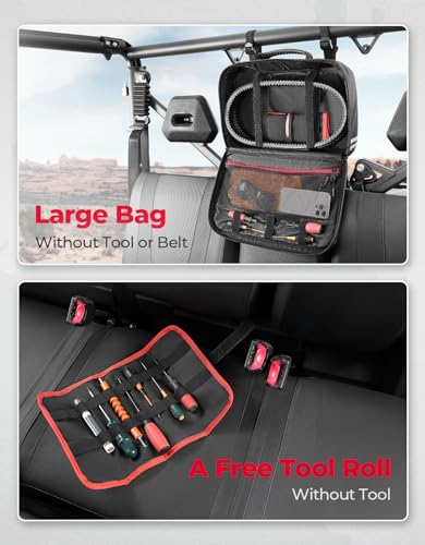KEMIMOTO Drive Belt Bag Tool Bag Fit UTV ATV TPU Fabric Large Capacity