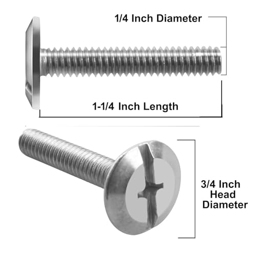 Qty 6 to 100 Pieces 1-1/4" Long Stainless Steel Hurricane Sidewalk Bolts (100)