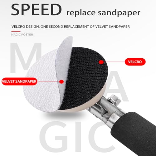 Bowl Sander Kit For Woodturning/Wood Lathe，with Rotatable Spindle Head 2 Inch 3 Inch Pads