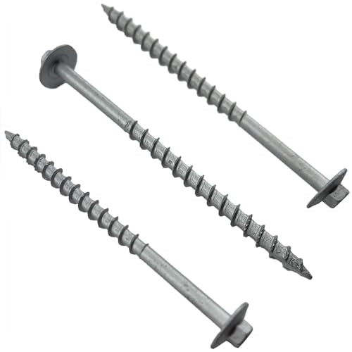 BRAUNY BOY - #12 x 6”- Structural Lag Heavy Duty Construction Wood Screw – Galvanized Corrosion Resistant Coating Exterior Timber, Landscape - Easy HEX Head Drive – Flange Head 6 in - Qty (50) 50