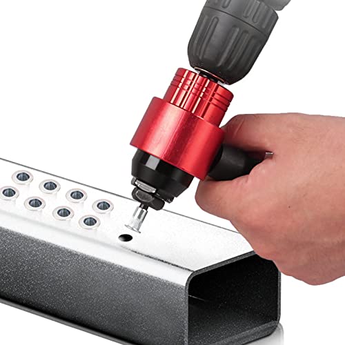 Rivet Nut Drill Converter Attachment Tool Kit, Rivet Nut Tool Cordless Drill Electric Rivet Guns Kit with Detachable Handle, Handle Housing, Nuts, Storage Box and Small Wrench