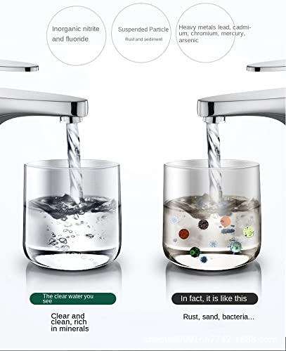 Water Filter Tap Water Treatment Drinking Water with 6 Pieces PP Cotton Filter Element 360° Rotatable 1 Water Filter Faucet with 6 filter elements