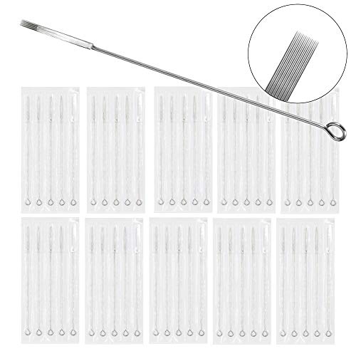 WARRIOR Tattoo Needles Surgical Steel Disposable Sterile Gas for Magnum Flat Tattoo Machine Size 0.35 mm (T1209F/Pack of 50) T1209F/50pcs