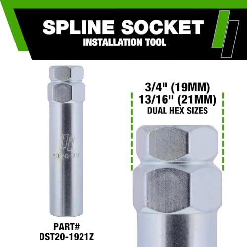 DPAccessories Black M12x1.50 Lug Nuts for Aftermarket Wheels - Closed End Spline Tuner - 34mm (1.35") Tall - Set of 27 - D5246P-2308/27 27 Lug Nuts & 1 Tool for Aftermarket Wheels