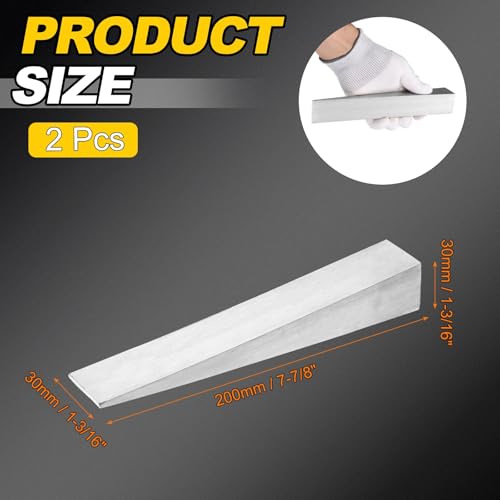 HARFINGTON 2Pcs Stainless Steel Flange Wedge, 1-3/16" x 1-3/16" x 7-7/8" Metal Right Angle Wedge Shim Spreading Flange Triangle Pipefitting Welding Underpinning Tool for Lathe Milling Machine 1-3/16" x 1-3/16" x 7-7/8" 2