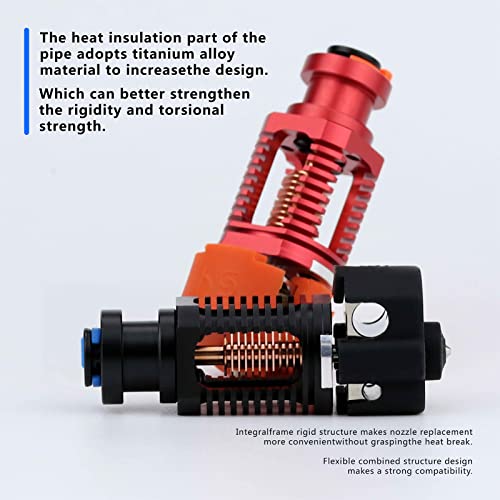 Upgrade Red Lizard k1 V6 Hotend Plated Copper Nozzle Block Compatible with CR10 Ender 3 V2 Pro Ender 5 Voron 2.4 0.1 Prusa I3 MK3s Titan DDB Extruder 3D Printer