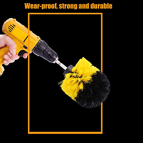 Duokon Drill Brush Tile Grout Cleaner Bathtub Toilet Brush PP Bristles Drill Attachment Cleaning Tool(3.5in)