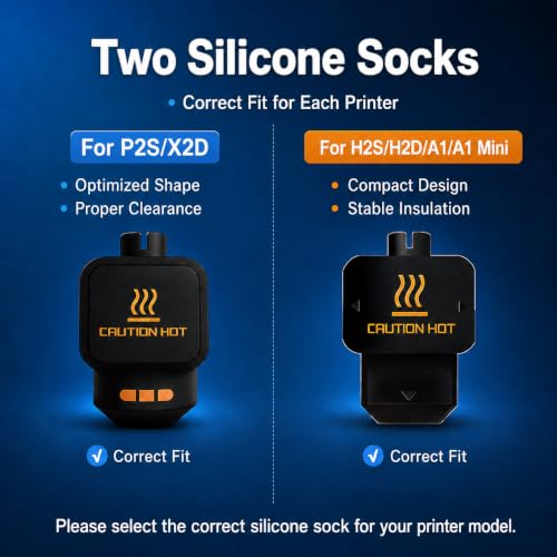 3PCS 0.4mm Hotend Compatible with Bambu Lab X2D/P2S/H2S/H2D/A1/A1 Mini – Quick Swap Extruder Print Head with 3 Silicone Cover Socks 0.4mm*3