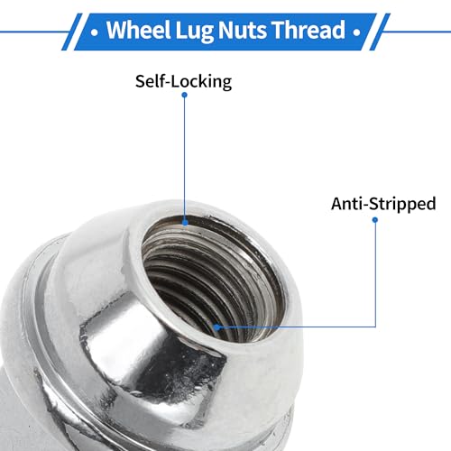 20 Pcs M12x1.50 Lug Nuts for Chevrolet Impala 2008-2009 Alloy Steel Wheel Lug Nuts No.6112631/611263/91000281 Silver Tone