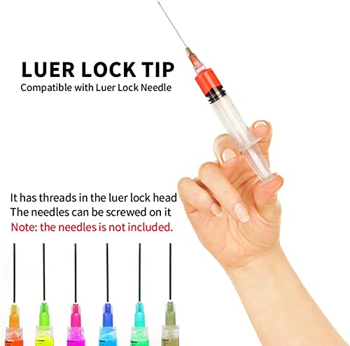 Pack of 20 10 ml Luer Lock Syringes, Individually Sterile Sealed 10 ml Plastic Luer Lock Syringes without Needle, for Scientific Laboratories, Epoxy Resin, Crafts, Feeding Pets (10 ml) 10ml