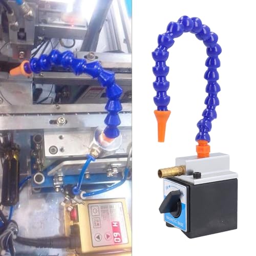 Magnetic Base Coolant Hose, 1/4in Inlet 1/2in Outlet 300mm Long Coolant Oil Water Hose Pipe Adjustable Magnetic Base Holder