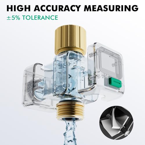 RESTMO Water Flow Meter with Brass Inlet & Outlet, 2-Pack Hose Water Meters 2 Pack
